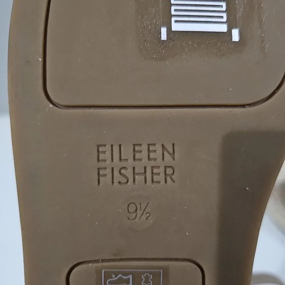 Eileen Fisher Lala Flat Espadrille Sandal Womens 9.5 Metallic Tan Leather NEW